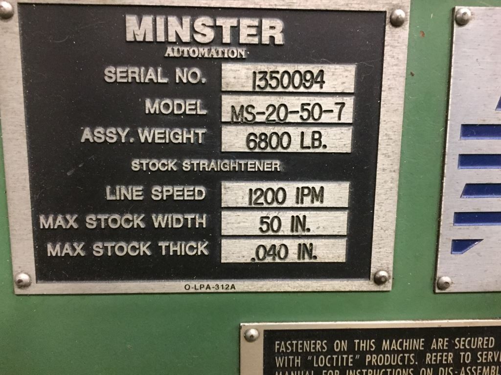 MINSTER SEE DESCRIPTION Coil Feed Lines | Timco, Inc.